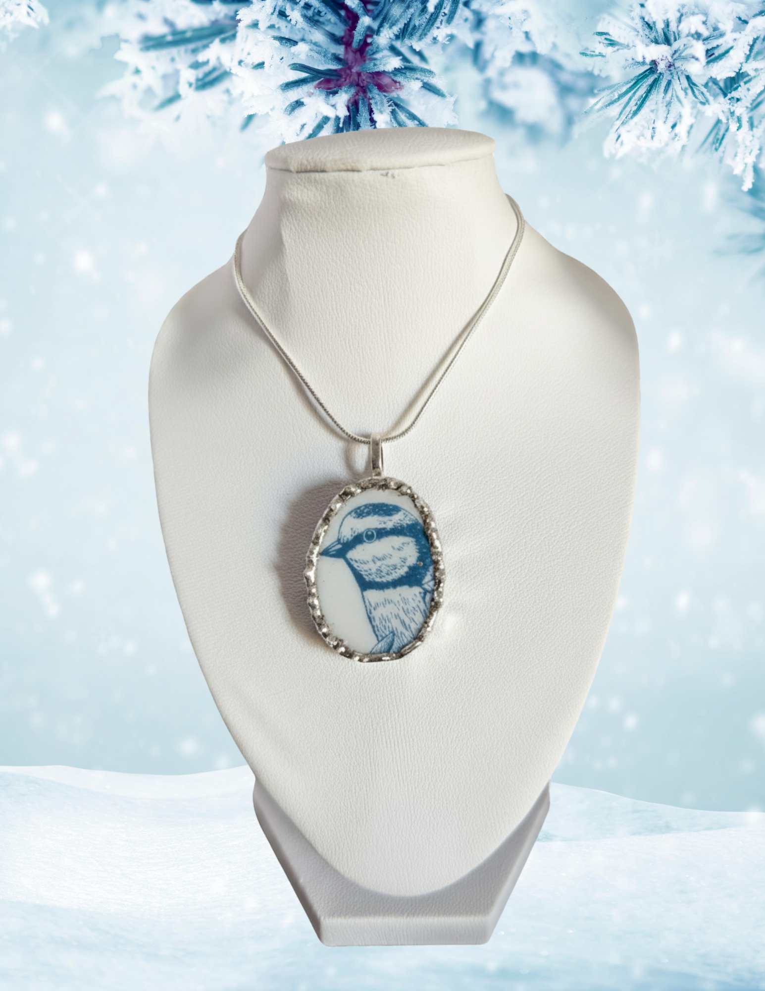 Blue Bird Pendant and 18 inch chain